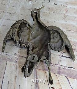 Bronze Bird Animal Art Ornament on Wall Statue Wild Sculpture