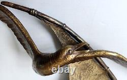Bronze Bird in Full Flight Boat Sail Statue Sculpture Signed by Guy Art Deco