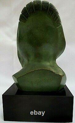 Bronze By G. Garreau, Sculpture Of A Female Bust Style Art Deco -1930