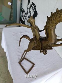 Bronze Cavalier Sculpture, 20th Century, Mossi Tribe, Africa, African Art, Horse Statue, MAG