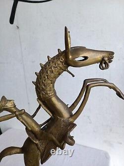 Bronze Cavalier Sculpture, 20th Century, Mossi Tribe, Africa, African Art, Horse Statue, MAG