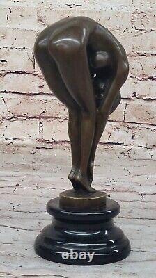 Bronze Chair Woman Girl Erotic Model Sculpture Art Statue Marble Liquidation