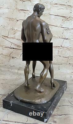 Bronze Chair Woman & Male Erotic Sculpture Abstract Sex Art Nude Figurine