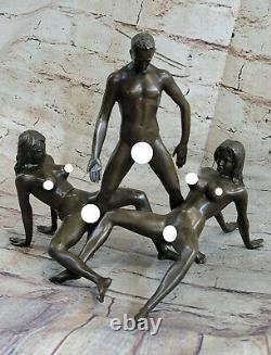 Bronze Chair Woman Male Sculpture Erotic Abstract Sex Art Nude Statue