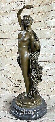 Bronze Chair Woman Model Erotic Sculpture Closing Art Statue Marble Figurine