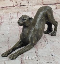 Bronze Cheetah Jaguar Puma Art Deco Sculpture Statue Figurine