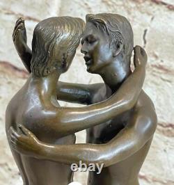 Bronze Collectible Sculpture Statue Gay Art Signed Original Nude Men Kissing