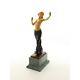 Bronze Colored Marble Art Deco Statue Sculpture Woman Dancer Young Ex-9