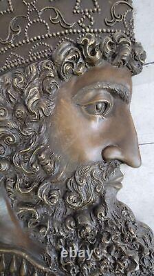 Bronze Cyrus The Great Persian King Sculpture Marble Base Statue Art Deco Gift