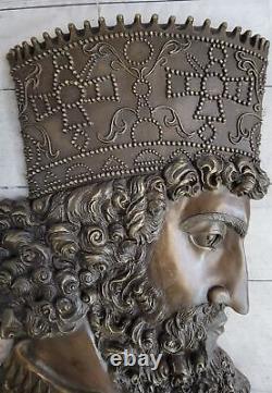 Bronze Cyrus The Great Persian King Sculpture Marble Base Statue Art Deco Gift