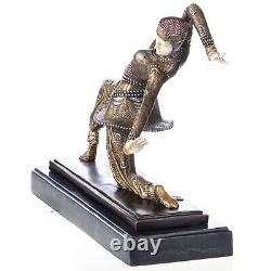 Bronze Dancer Sculpture Art Deco Colored Kamorna after Demetre Chiparus