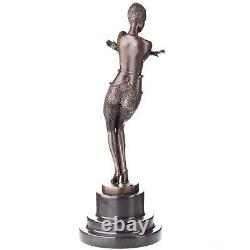 Bronze Dancer Sculpture Art Deco Coy Dancer after Ferdinand Preiss