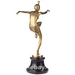 Bronze Dancer Sculpture Art Deco Polished Con Brio after Ferdinand Preiss