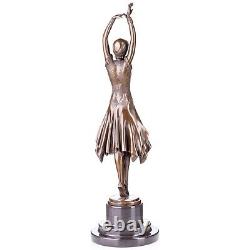 Bronze Dancer Sculpture Art Deco Style After Demetre Chiparus