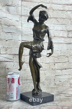 Bronze Dancer Sculpture by Chiparus with Brown Patina Art Deco