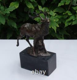 Bronze Deer Animal Hunting Statue Sculpture Art Deco Style Art Nouveau