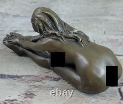 Bronze Erotic Female Figure Art Statue Naked Girl Home Decor Sale