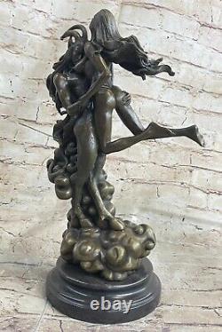 Bronze Erotic Sculpture Devil Art And Chair Women Lost Cire Original The Decor