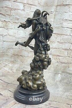 Bronze Erotic Sculpture Devil Art And Chair Women Lost Cire Original The Decor