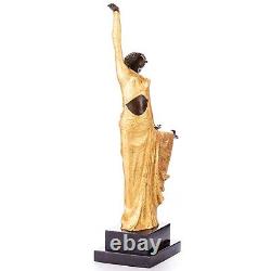 Bronze Gilded Dancer Sculpture Art Deco after Demetre Chiparus