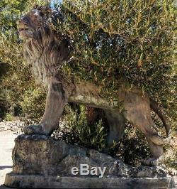 Bronze Lion Huge Great Figurine Sculpture Fountain Statue Of Ancient Art