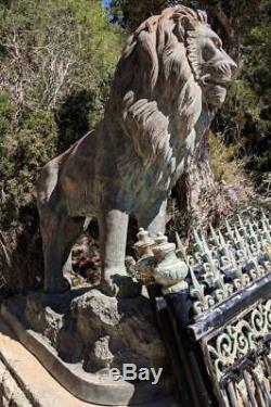 Bronze Lion Huge Great Figurine Sculpture Fountain Statue Of Ancient Art