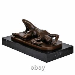 Bronze Man Eroticism Art Nude Sculpture Antique Figure 28cm