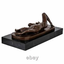 Bronze Man Eroticism Art Nude Sculpture Antique Figure 28cm