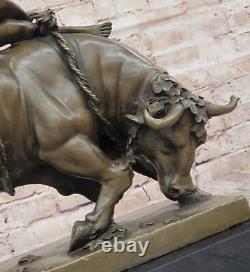 Bronze Marble Sculpture Statue Lygia / Europa Bull Art Deco Erotic Figure