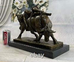 Bronze Marble Sculpture Statue Lygia / Europa Bull Art Deco Erotic Figurine