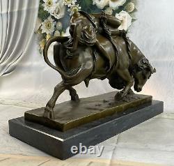 Bronze Marble Sculpture Statue Lygia / Europa Bull Art Deco Erotic Figurine