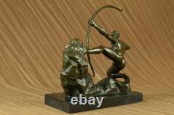 Bronze Metal Art Deco Classic Sculpture Male Archer Nud Arrow Statue X Deal