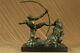 Bronze Metal Sculpture Art Deco Classic Male Archer Nud Arrow Statue X Deal