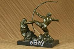 Bronze Metal Sculpture Art Deco Classic Male Archer Nud Arrow Statue X Deal