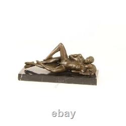 Bronze Modern Art Deco Statue Sculpture Erotic Nude Woman Male Dskf-81
