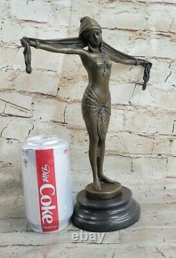 Bronze Modern Vintage Art Deco Sculpture Dh Chiparus Female Dancer Metal