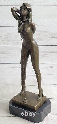 Bronze Nude Woman Erotic Sculpture Statue Figure Signed Art Nouveau