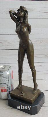 Bronze Nude Woman Erotic Sculpture Statue Figure Signed Art Nouveau