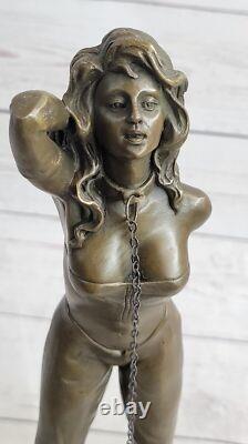 Bronze Nude Woman Erotic Sculpture Statue Figure Signed Art Nouveau