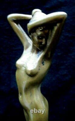 Bronze Of A Female Nude Sculpture Style Art Deco -1930