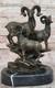 Bronze Original Animal Art Sculpture Mythical Shimmer Ram Fauna Statue