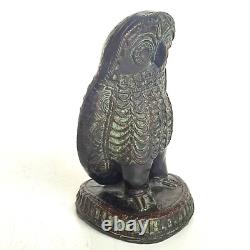 Bronze Owl Sculpture African Art Lost Wax West Africa