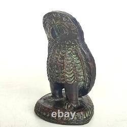 Bronze Owl Sculpture African Art Lost Wax West Africa