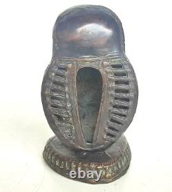 Bronze Owl Sculpture African Art Lost Wax West Africa