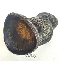 Bronze Owl Sculpture African Art Lost Wax West Africa
