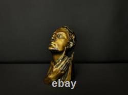 Bronze Patinated Bust Signed M. Le Verrier Art Deco