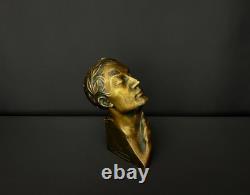 Bronze Patinated Bust Signed M. Le Verrier Art Deco