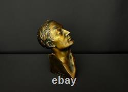 Bronze Patinated Bust Signed M. Le Verrier Art Deco