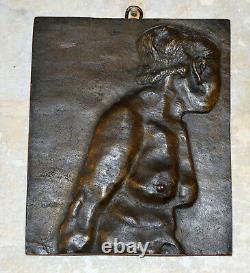 Bronze Plate Nude Woman Art Deco