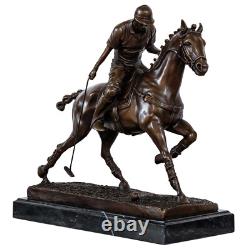 Bronze Polo Player Statue Sculpture Figurine 33cm